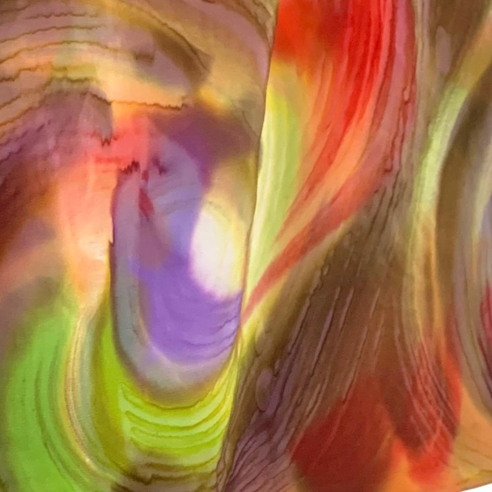 100% Silk Abstract Watercolor Scarf